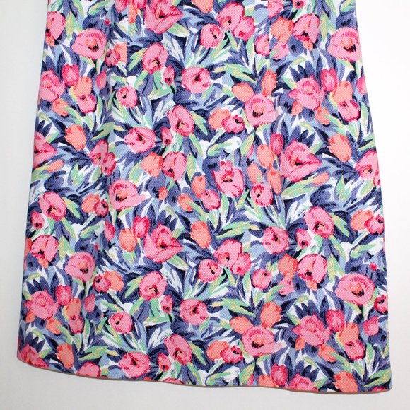 Talbots Tulip Floral Split Neck Shift Dress - Picture 8 of 16